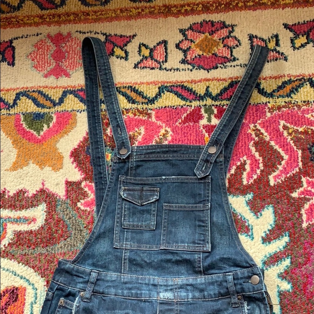 Free People denim overalls